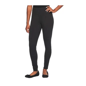 Women with Control Fit Pull-On Knit Leggings Black - Picture 1 of 2