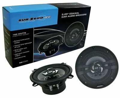 Sub-Zero Ice Car Audio Speakers 5.25-inch Coaxial 165W Includes Wiring