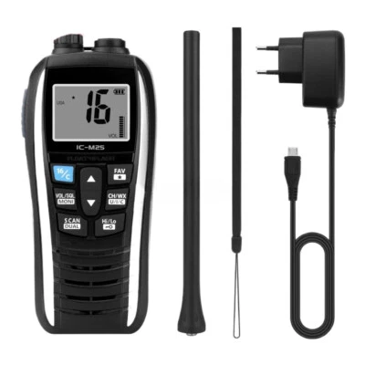 IC-M25 Marine Walkie Talkie VHF Radio 5KM 5W Waterproof Handheld Transceiver#US - Image 1 of 4