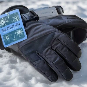 Boys Black Polyester Finger Gloves High Dessert Gear Winter Wear Kids Access  - Picture 1 of 20