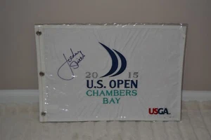 Jordan Spieth signiert Auto 2015 US Open Golf Flagge Chambers Bay vollständige Signatur - Bild 1 von 8