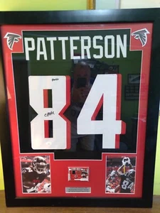 MAGLIA CORDARELLE PATTERSON INCORNICIATA FIRMATA FALCONS JSA COA GU BALL JERSEY CARD - Foto 1 di 2