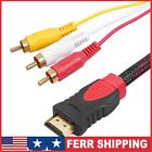 HDTV Male to 3RCA Audio Video AV Cable Cord Adapter or TV Set-Box DVD Laptop