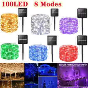100LED Outdoor Solar String Light Fairy Copper Wire Waterproof Garden Xmas Decor - Picture 1 of 34
