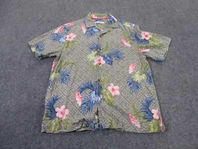 Tommy Bahama Shirt Mens M Silk Aztec Floral Vacation Hawaiian Relaxed Loose - Image 1 of 4