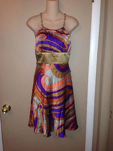 ZOLA MULTI-COLORED SILK LADIES DRESS SIZE SMALL NEW - Picture 1 of 7