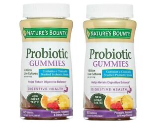 Nature's Bounty Probiotic Gummies for Digestive Health, 60 ct Exp 06/2024 Pack 2