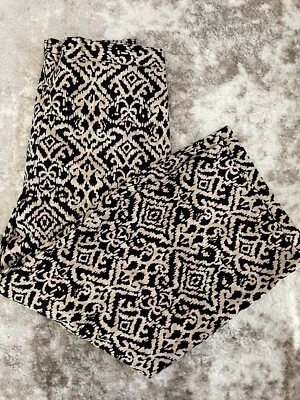 Брюки женские Alfred Dunner эластичные на талии черные желтовато-коричневые с ацтекским принтом размер 6P - Изображение 1 из 4