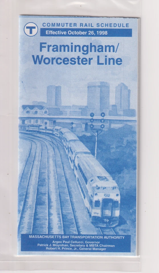 BOSTON  - MBTA      South Station   WORCESTER      Oct.  26, 1998    (  MINT ) - Image 1 of 1