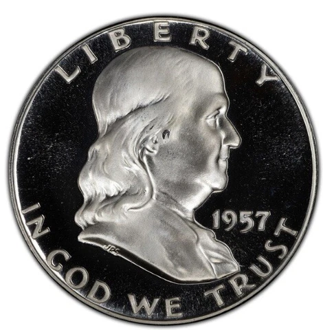 1957 Silver Proof Franklin Half Dollar Cover