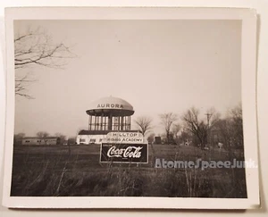 AURORA MINNESOTA 1946 VINTAGE PHOTO WATER TOWER COCA-COLA HILLTOP RIDING ACADEMY - Picture 1 of 2