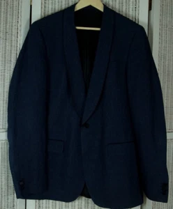 HUGO BOSS Harlo/Glory One-Button Blue Linen Tuxedo Dinner Jacket 42" Formal - Picture 1 of 7