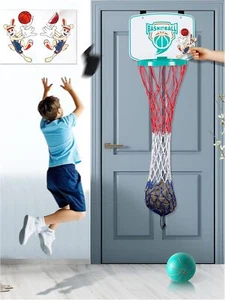Kids - Over The Door 2 in 1 Hanging Basket-ball Hoop Basketball - Picture 1 of 3