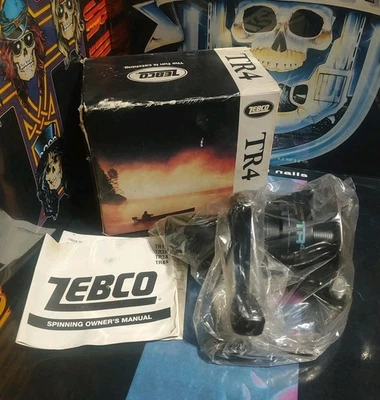 Carrete giratorio de pesca sellado Zebco modelo TR4 sin usar completo con caja  Foto 1 de 4