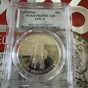 1992-D Columbus Quincentenary Silver Commemorative Dollar $1 MS 69 DCAM PCGS - Picture 1 of 2