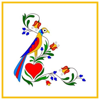 PA Dutch Hex # 17 Heart Bird 2 charts 10 DMC Colors Counted Cross Stitch Pattern - Image 1 of 4