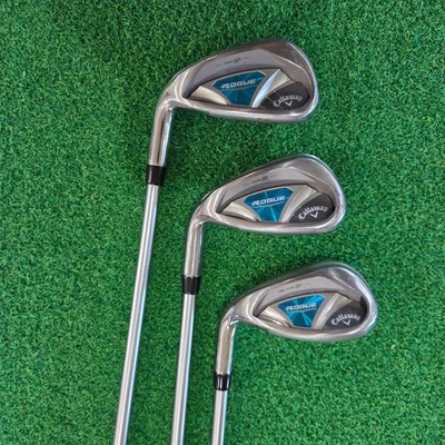 Callaway Rogue Iron Set (7, 9, SW) LEFT Handed SET LADIES Graphite *Used* - Image 1 of 4
