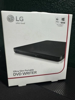 LG GP65NB60 Black USB 2.0 Ultra Slim Portable 8x External DVD Writer OB TESTED - Image 1 of 3