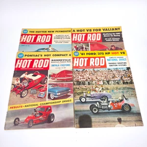 1960 Hot Rod Magazines Lot of 4 Issues Ford Valiant Plymouth Pontiac Drag Racing - Picture 1 of 14