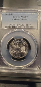 Sweeet! 2025-P&D PCGS MS67 Althea Gibson Women's Quarter with Consecutive... - Picture 1 of 3