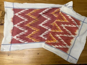Ikat Pillowcases Handmade India Dyed  - Picture 1 of 6