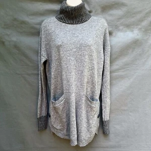 Cynthia Rowley 100% 2-Ply Cashmere Size Small Sweater Artsy Gray Turtleneck - Picture 1 of 5