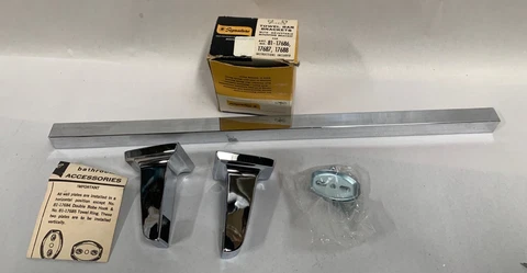 Vtg Mid Century Modern Eames Era Chrome Towel Bar Bracket Post & 18"  Tube (A7) Cover
