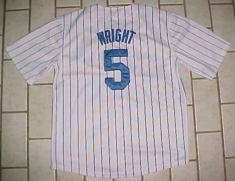 David Wright #5 New York Mets MLB NL Boys White Blue Pinstripe Jersey L 14/16 Cover