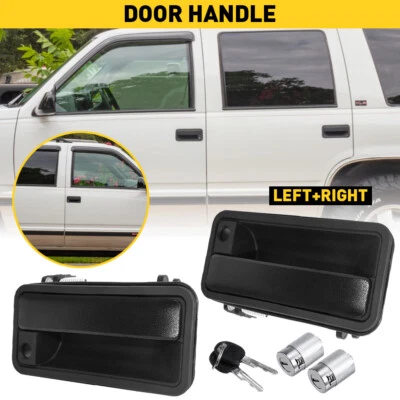 Exterior Door Handle W/ Lock Cylinder For Chevrolet C1500 GMC K1500 88-99 Front - Image 1 of 4