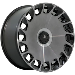 20x9 +45 Asanti AB045 Aristocrat 5x4.25,5x112 Black Mach Face Wheels (Set of 4) - Picture 1 of 3