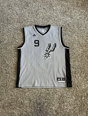 San Antonio Spurs Jersey Mens XL Gray Tony Parker 9 Basketball Adidas Cover