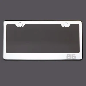 Mirror Chrome License Plate Frame 86 Laser Engraved Metal Screw Cap - Bild 1 von 8