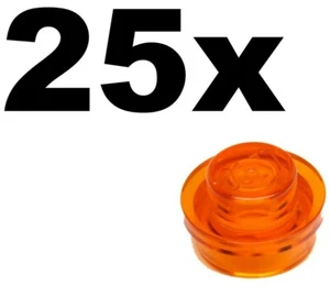 NEW LEGO - PLATES - Round - 1 x 1 - Transparent Orange plate x 25 - 1x1  - Picture 1 of 1