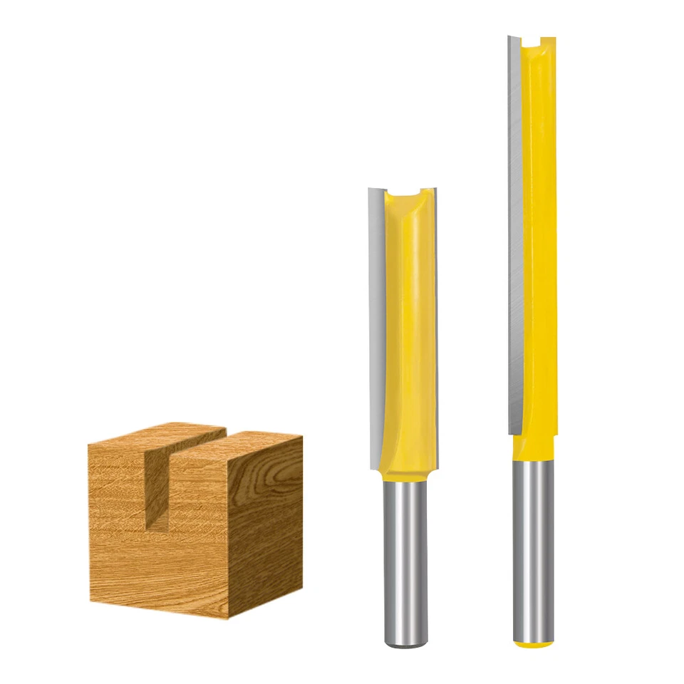 2Pcs Extra Long Straight Router Bit Flute Flush Trim Route Bit 1/4'' Shank 2'' - image 1 of 4