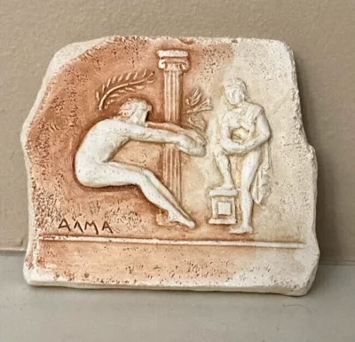 Juegos Olímpicos Atenas Grecia Ergani Placa Escultura Atletas Salto Largo, NUEVO Foto 1 de 2