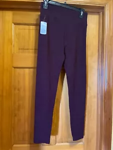 Legging Forever 21 Largo, Borgoña Oscuro Texturizado, Pull On, Jr Mujer L, $13, Nuevo con Etiquetas - Imagen 1 de 10