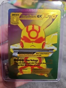 Primal Pikachu EX Rainbow Foil Fan Art Premium Collector Pokemon Card - Picture 1 of 4