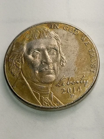2014 (P)  TONING Defect Jefferson Nickel Cover