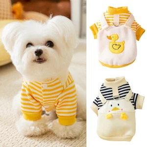 Dog Sweater Warm Pet Dog Clothes Print Overalls Puppy Hoodies Sweatshirt Winter - Picture 1 of 19