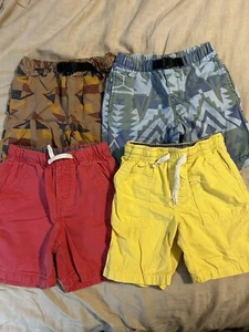 Lot Of 4 Gap Boys Shorts Red Blue Yellow Brown Size XS 4-5 - Picture 1 of 23