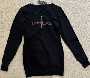 Bebe Pullover Tunika mit Reißverschluss vorne XS schwarz neu mit Etikett Damenbekleidung - Bild 1 von 11