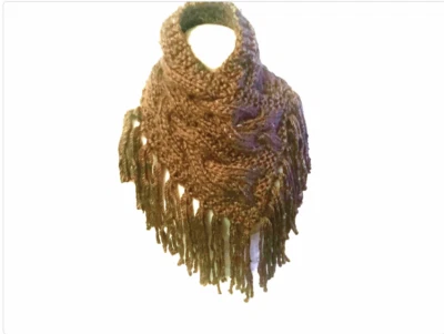 Fringed Cabled Triangle Scarf Printed Knitting Pattern - Image 1 of 4