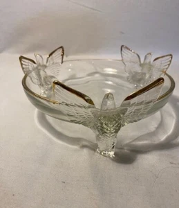 3 Adler Glas Schale mit 22k Goldrand - Bild 1 von 7