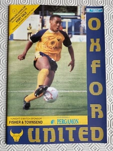 Oxford United v Port Vale. Rumbelows League Cup 2nd rnd, 2nd leg. 1990/91 season - Picture 1 of 2