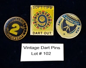 VINTAGE 3er Set Darts Anstecknadeln Original 80er Jahre Lot#102 - Bild 1 von 2