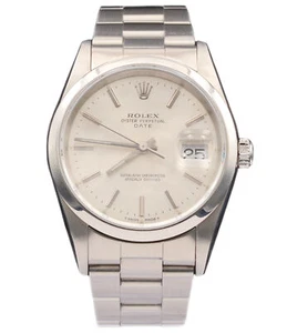 Mens Rolex Date Stainless Steel Watch Oyster Band Silver Dial NO HOLES 15200 - Picture 1 of 7