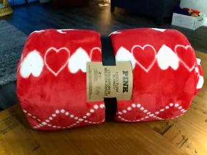 New Victoria Secret PINK Cozy Plush Blanket, 60"x50-Red Pepper Fair Aisle Print - Picture 1 of 11