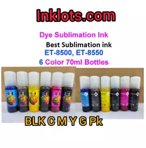 Impresoras ET8500 ET8550 Best Sublimación 600 ml BCMY FOTO GRIS NEGRO - Imagen 1 de 1