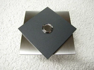 Klingelplatte Edelstahl 4 mm Anthrazit Design Verona Klingel Türklingel Taster - Bild 1 von 4