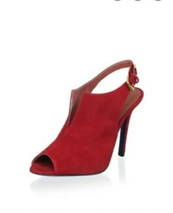 NewRebecca Minkoff red slingback openToe Ankle Strap Heel Size 7M - Picture 1 of 11